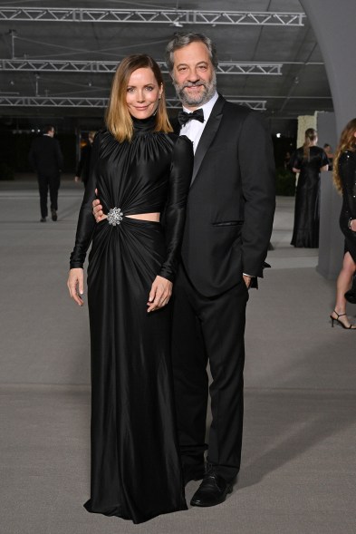 Leslie Mann (wearing Paco Rabanne) and Judd Apatow attend the Academy Museum Gala 2022.