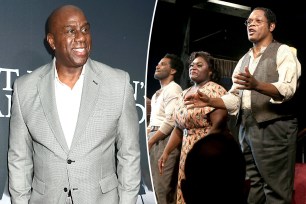 Magic Johnson and the stars of "The Piano Lesson"