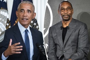 Preisdent Barack Obamma and Larry Miller