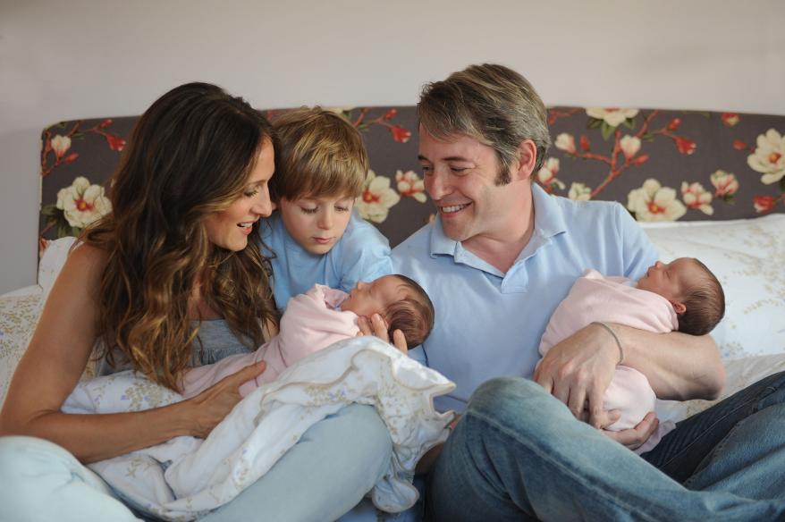 Sarah Jessica Parker, Matthew Broderick, son James, twins Marion and Tabitha