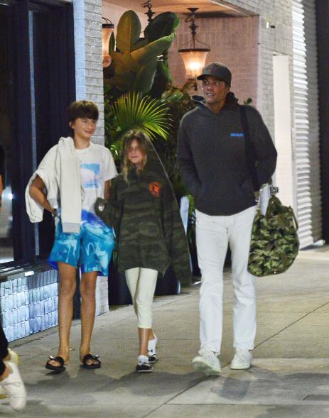 Tom Brady with kids Vivian and Benjamin