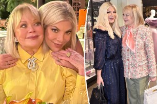 Tori Spelling with mom, Candy Spelling.