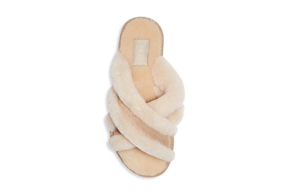 Ugg slippers in white and tan