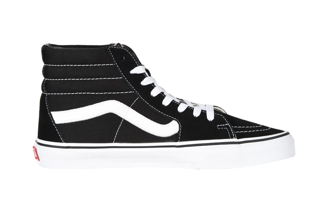 A black high top Vans sneaker