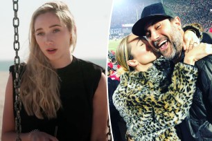 A split of Aurora Culpo and her kissing her ex-husband Michael "Mikey" Bortone.