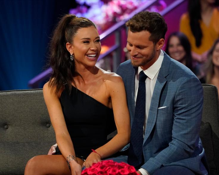 Gabby Windey and Erich Schwer sitting together on "After the Final Rose."