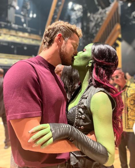 Erich Schwer and Gabby Windey kissing at "Dancing With the Stars."