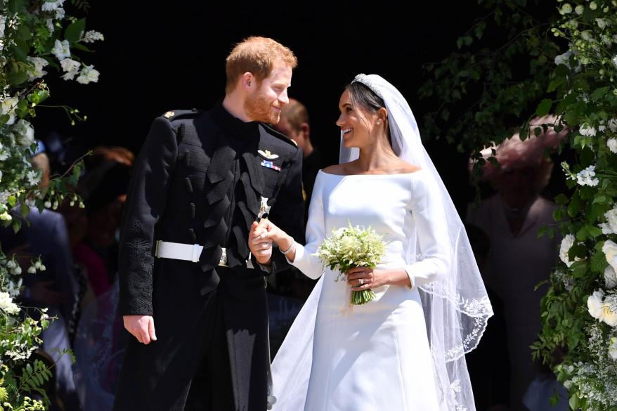 Prince Harry and Meghan Markle at their wedding.