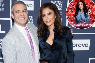 Andy Cohen and Bethenny Frankel with inset of Bethenny Frankel.