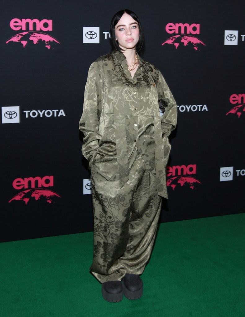 Billie Eilish on a red carpet.