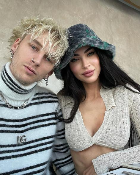 A selfie of Megan Fox and Machine Gun Kelly.