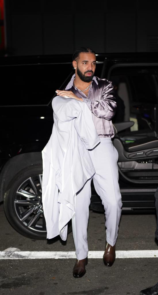 Drake arriving at Sexy Fish in Miami.