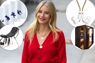 Gwyneth Paltrow surrounded by Goop holiday gifts