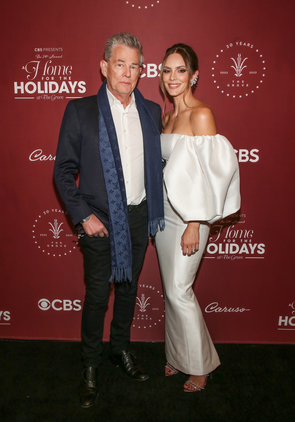 David Foster and Katharine McPhee attending The Grove's Christmas tree lighting event.