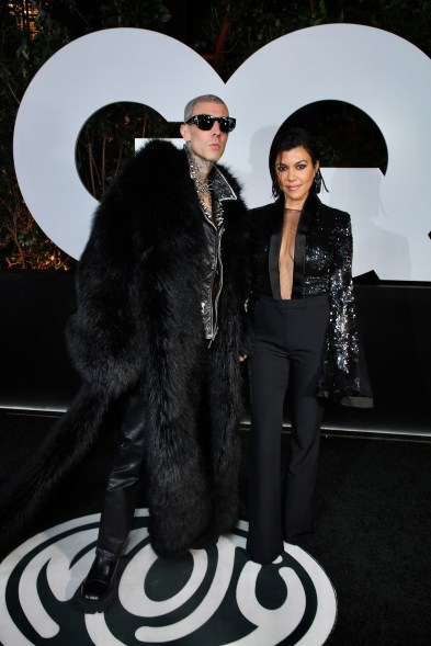 Travis Barker and Kourtney Kardashian attend the GQ Men of the Year Party 2022.