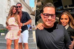 A split of photos of Teresa Giudice and Luis Ruelas and Dolores Catania and Paul Connell.