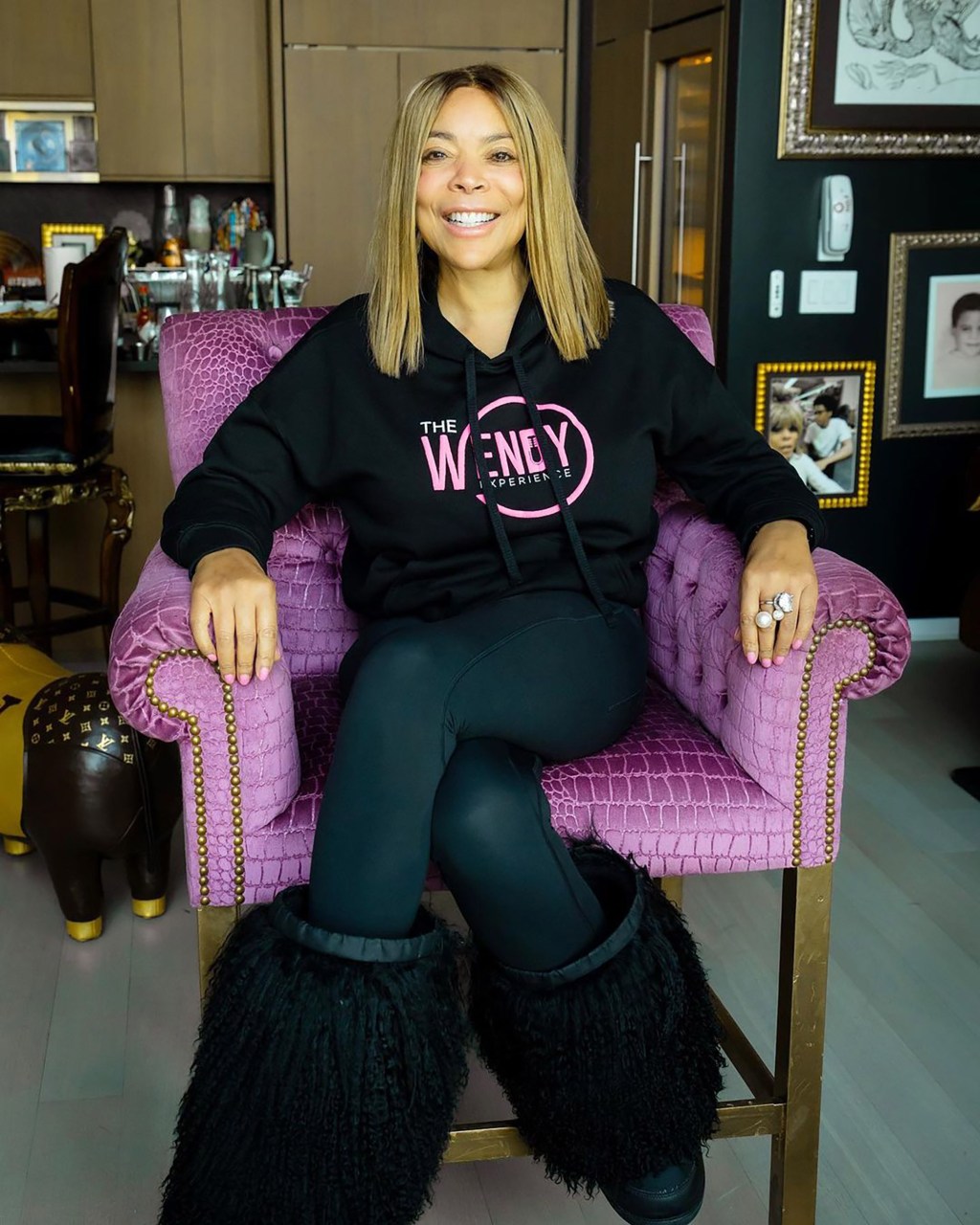 Wendy Williams on purple chair