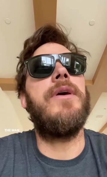 Chris Pratt in black sunglasses.