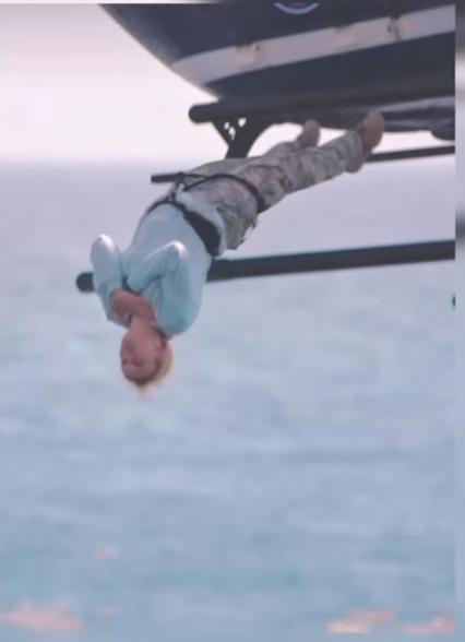 Jamie Lynn Spears jumping out of a helicopter