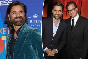 A split of John Stamos and John Stamos with Bob Saget