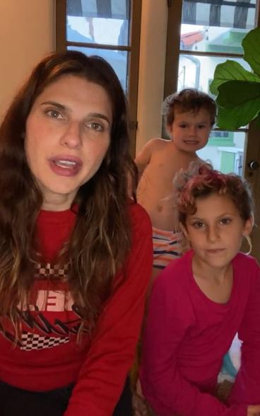 Lake Bell, daughter Nova and son Ozgood