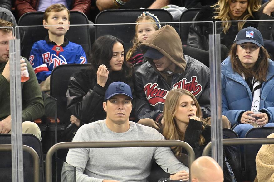 Pete Davidson and Chase Sui Wonders at the Rangers game.