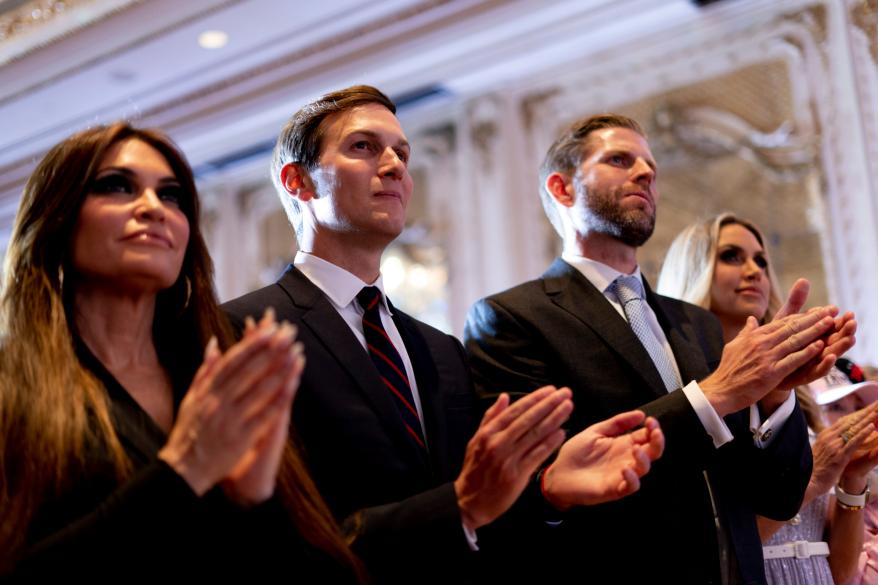 Donald Trump Jr's girlfriend Kimberly Guilfoyle, his son-in-law Jared Kushner, his son Eric and Eric's wife Lara