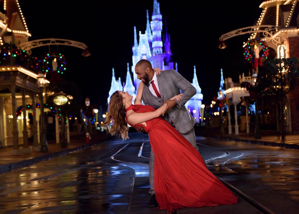 Allison Holker and Stephen "tWitch" Boss on the "Disney Fairy Tale Wedding Special."