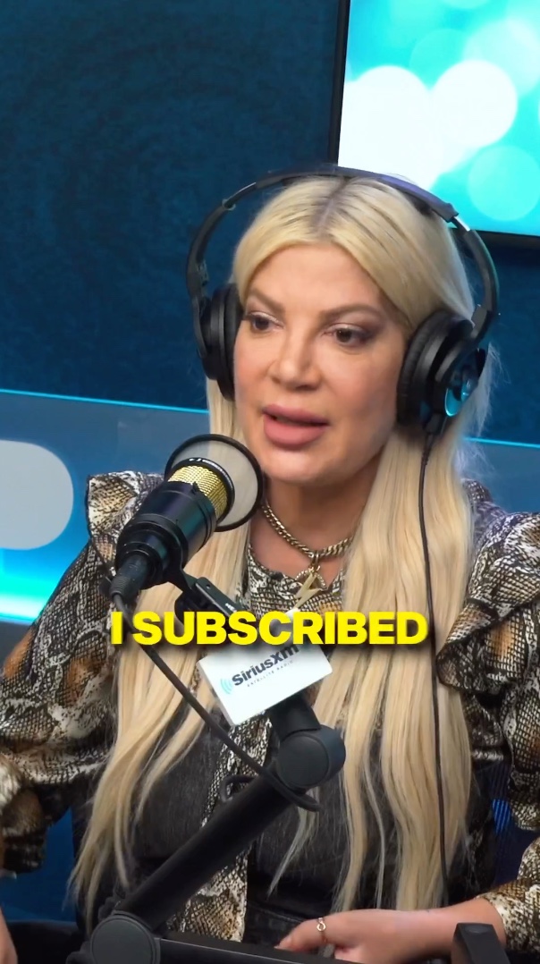 A still of Tori Spelling during her interview with Jeff Lewis.