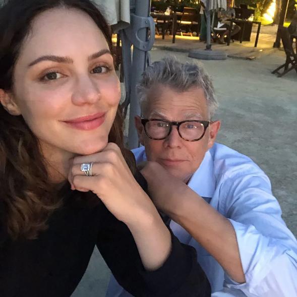 Katherine McPhee and David Foster taking a selfie.