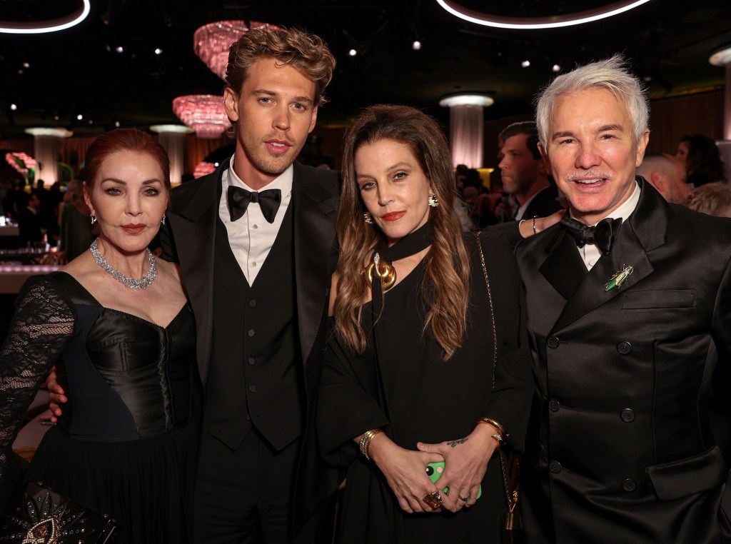 A photo of Austin Butler with the Presley family