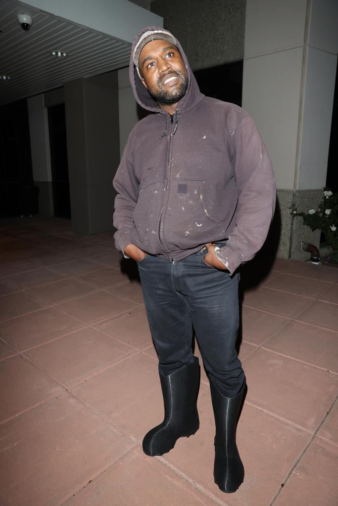 Kanye West standing in LA.