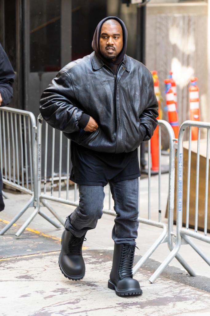 Kanye West walking.