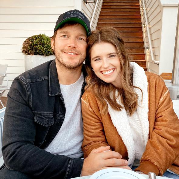 Katherine Schwarzenegger and Chris Pratt smiling for a photo together.