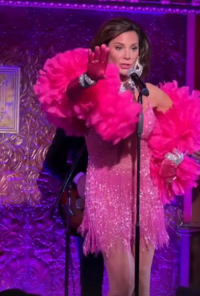 Luann de Lesseps performing at her cabaret show.