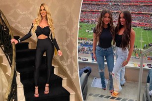 Kim Zolciak split image with Brielle and Ariana Biermann.