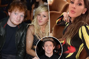 Ellie Goulding with Ed Sheeran split with a selfie of Ellie Goulding with an inset of Niall Horan.