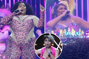 A split of Lizzo performing with an inset of Ariana DeBose performing at BAFTAs.