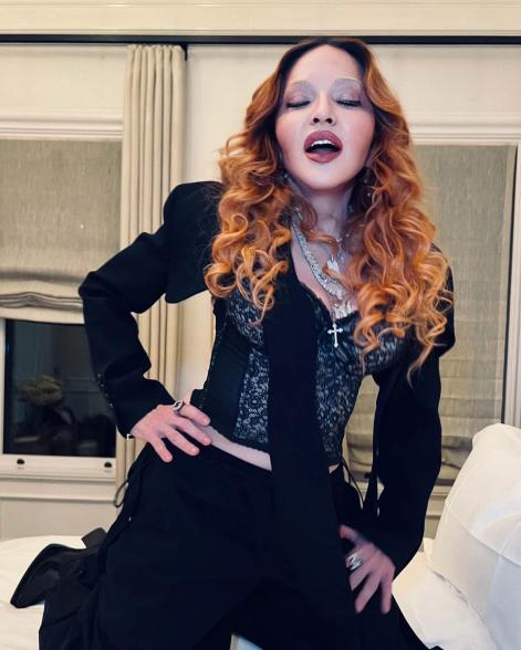 A screenshot of a TikTok video of Madonna