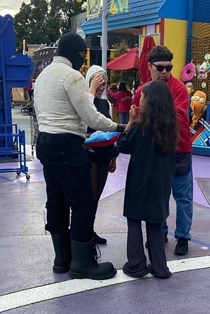 north and kanye west with bianca censori at disney