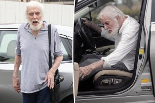 Dick Van Dyke split with him getting out of a car.