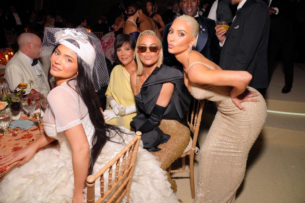Kylie Jenner, Kris Jenner, Khloé Kardashian and Kim Kardashian at the 2022 Met Gala