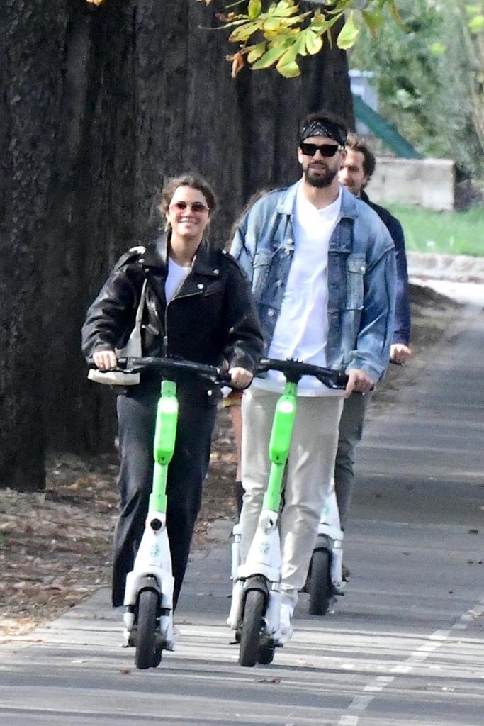 Gerard Piqué scooters with Clara Chia Marti