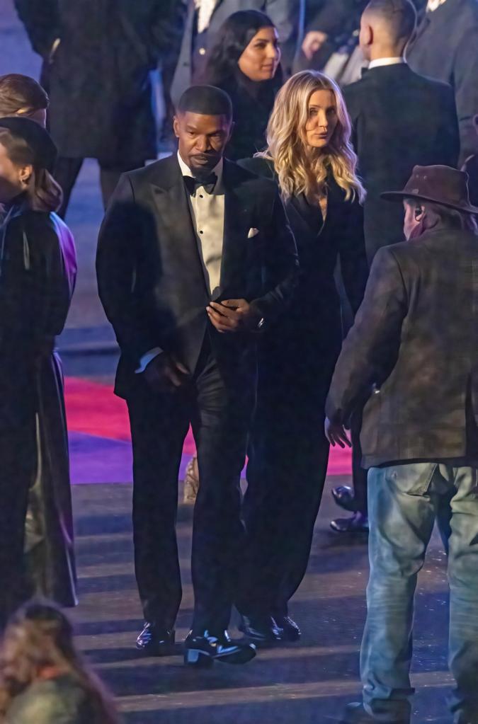 Jamie Foxx and Cameron Diaz filming "Back in Action."