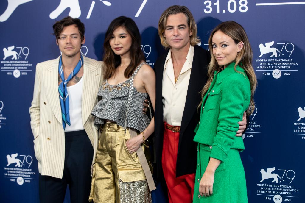 Harry Styles, Gemma Chan, Chris Pine and Olivia Wilde post on red carpet