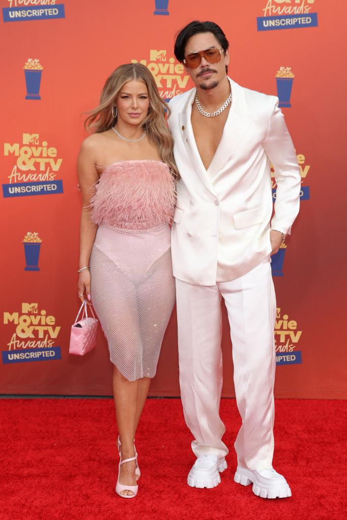 Ariana Madix and Tom Sandoval at a red carpet event.