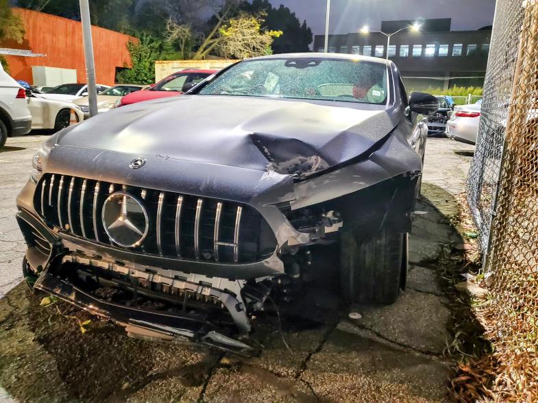 a damaged mercedes benz