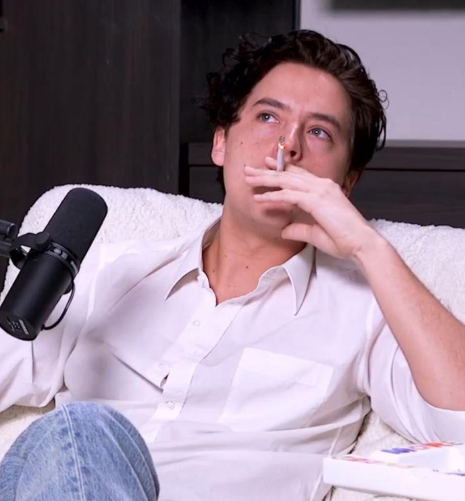 A still of Cole Sprouse on "Call Her Daddy" podcast.