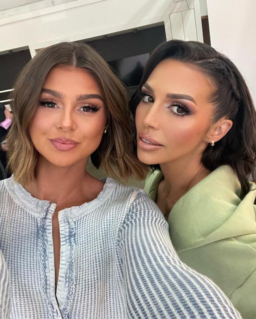 Raquel Leviss and Scheana Shay selfie in blue and green.