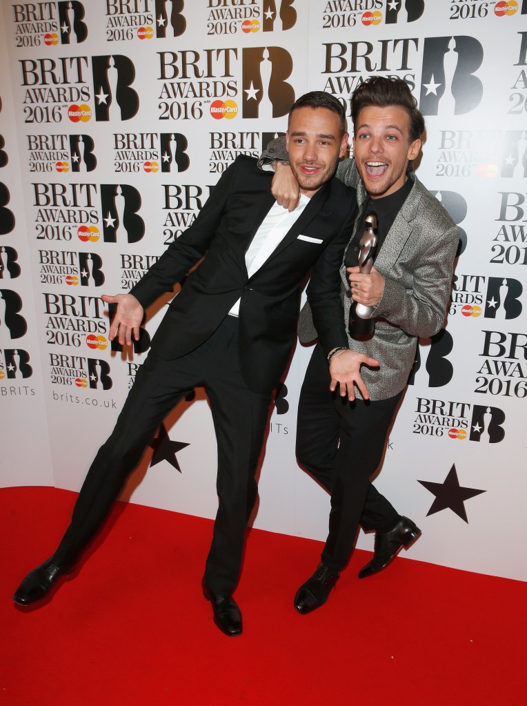 Liam Payne and Louis Tomlinson on a red carpet.
